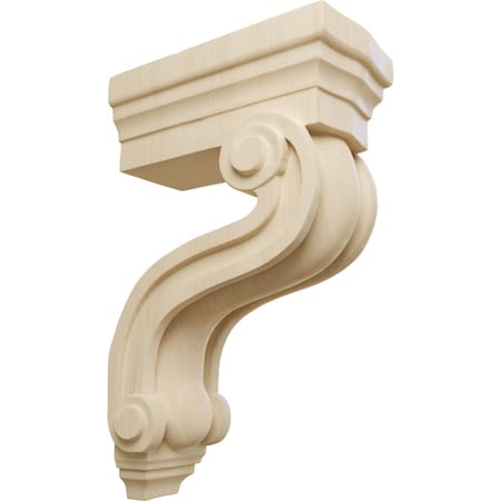 Ekena Millwork 3 3/8"W x 6 1/2"D x 10 1/2"H Los Angeles Hollow Back Corbel, Rubberwood COR03X06X10HARW